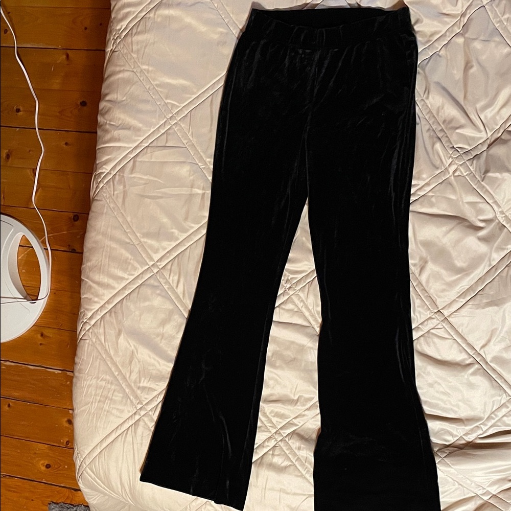 Black Velvet Track Pants